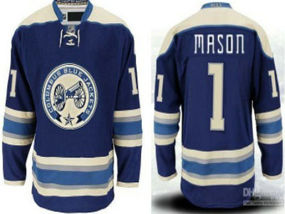 Columbus Blue Jackets #1 Steve Mason Blue New Third Jersey