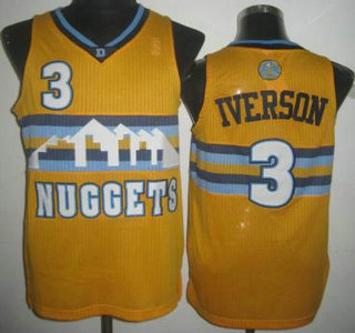 Denver Nuggets #3 Allen Iverson Yellow Revolution 30 Jersey
