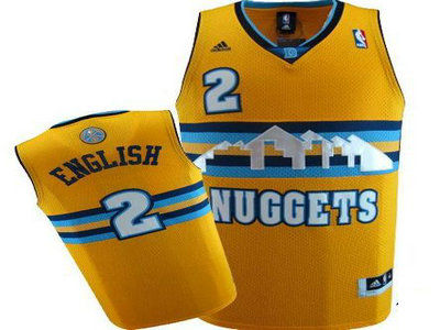 Denver Nuggets 2 Alex English Yellow Swingman NBA Jerseys