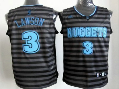 Denver Nuggets 3 Ty Lawson Gray With Black Pinstripe Jersey