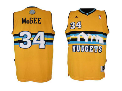 Denver Nuggets 34 Javale McGee Revolution 30 Swingman Yellow Jersey