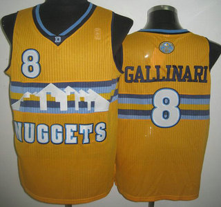 Denver Nuggets 8 Danilo Gallinari Yellow Revolution 30 Authentic Jersey