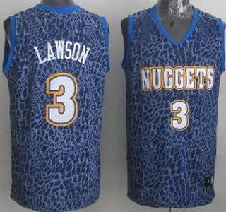 Denver Nuggets #3 Ty Lawson Blue Leopard Grain Jersey