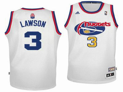 Denver Nuggets 3 Ty Lawson ABA Hardwood Classics White Swingman Jersey