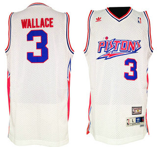 Detroit Pistons #3 Ben Wallace White Hardwood Classics Swingman Jersey