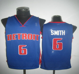 Detroit Pistons #6 Josh Smith Blue Revolution 30 Authentic Jersey