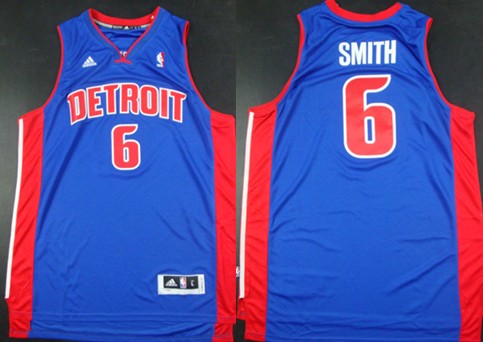 Detroit Pistons #6 Josh Smith Revolution 30 Swingman Blue Jersey