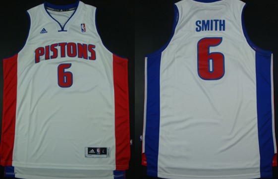 Detroit Pistons #6 Josh Smith Revolution 30 Swingman White Jersey