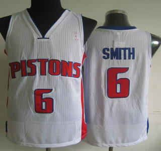 Detroit Pistons #6 Josh Smith White Revolution 30 Authentic Jersey