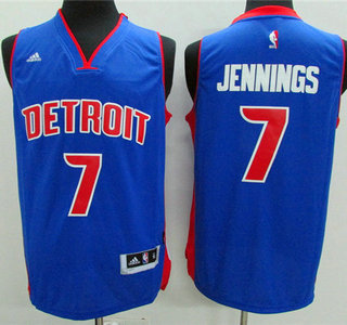 Detroit Pistons #7 Brandon Jennings Revolution 30 Swingman 2014 New Blue Jersey