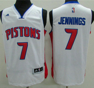 Detroit Pistons #7 Brandon Jennings Revolution 30 Swingman 2014 New White Jersey