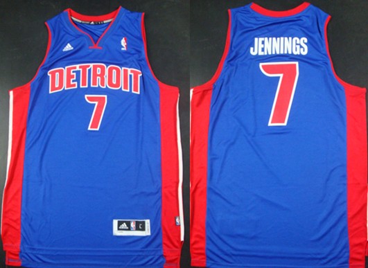 Detroit Pistons #7 Brandon Jennings Revolution 30 Swingman Blue Jersey