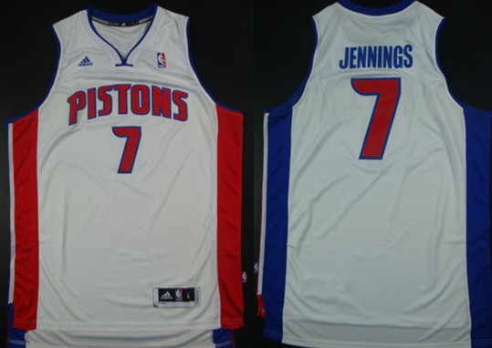 Detroit Pistons #7 Brandon Jennings Revolution 30 Swingman White Jersey