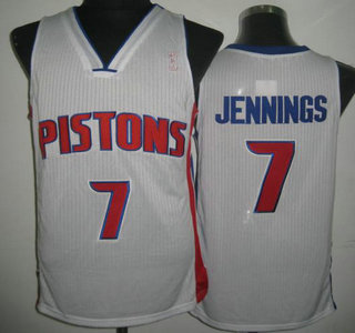 Detroit Pistons #7 Brandon Jennings White Revolution 30 Authentic Jersey