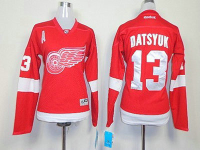 Detroit Red Wings 13 Pavel Datsyuk Red Womens Jersey