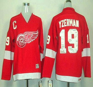 Detroit Red Wings #19 Steve Yzerman Red Throwback CCM Kids Jersey