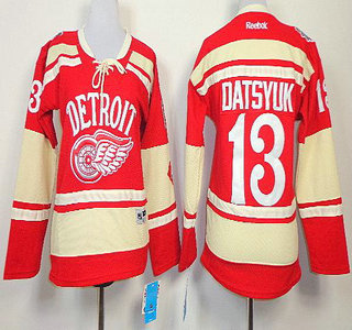 Detroit Red Wings 13 Pavel Datsyuk 2014 Winter Classic Red Womens Jersey