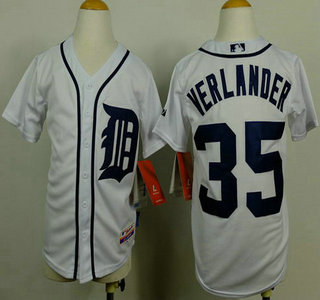 Detroit Tigers #35 Justin Verlander White Kids Jersey
