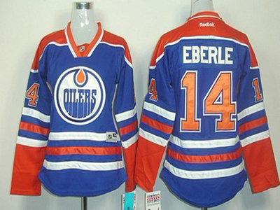 Cheap Edmonton Oilers 14 Jordan Eberle Royal Blue Womens Jersey