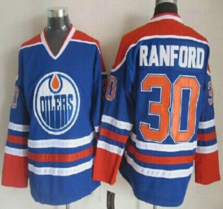 Edmonton Oilers #30 Bill Ranford Royal Blue Throwback CCM Jersey