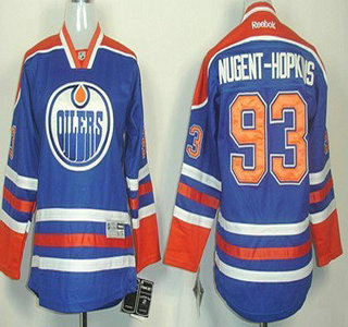 Edmonton Oilers #93 Ryan Nugent-Hopkins Royal Blue Kids Jersey