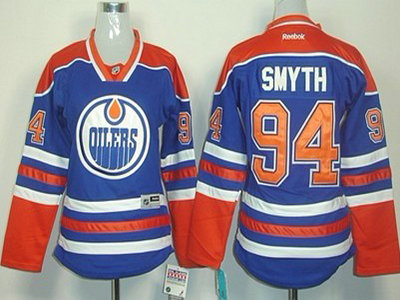 Cheap Edmonton Oilers 94 Ryan Smyth Royal Blue Womens Jersey