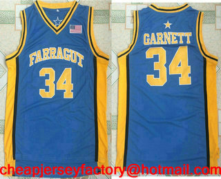 Farragut  Kevin #34 Kevin Garnett Blue High School Basketball Jersey