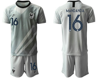 France 16 MANDANDA Gray Goalkeeper UEFA Euro 2020 Soccer Jersey 1