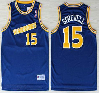 Golden State Warriors 15 Latrell Sprewell Blue Soul Throwback Jersey