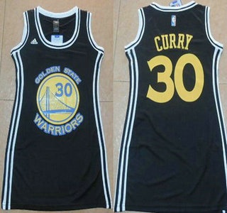 Golden State Warriors #30 Stephen Curry Black Revolution 30 Swingman Womens Dress