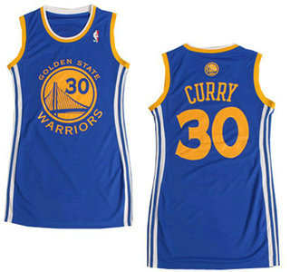 Golden State Warriors #30 Stephen Curry Blue Revolution 30 Swingman Womens Dress