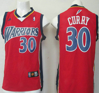 Golden State Warriors #30 Stephen Curry Lightning version Revolution 30 Swingman Red Jersey