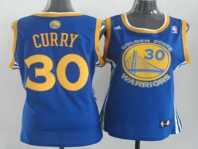 Golden State Warriors 30 Stephen Curry Revolution 30 Swingman Blue Womens Jersey