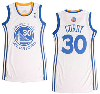 Golden State Warriors #30 Stephen Curry White Revolution 30 Swingman Womens Dress