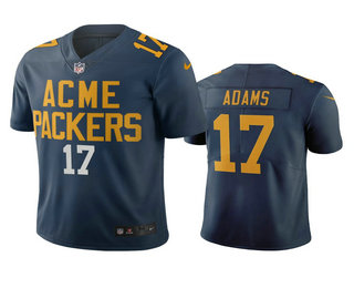 Green Bay Packers #17 Davante Adams Navy City Edition Vapor Limited Jersey