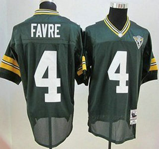 Green Bay Packers #4 Brett Favre Green 75TH Throwback Jersey