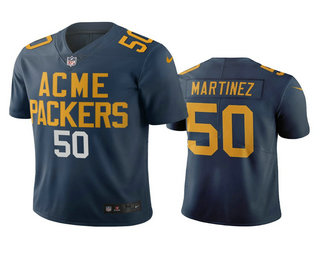 Green Bay Packers #50 Blake Martinez Navy City Edition Vapor Limited Jersey