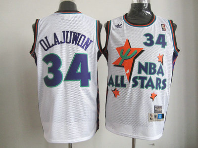 Hakeem Olajuwon 1995 NBA All Star 34 White Throwback Swingman Jersey