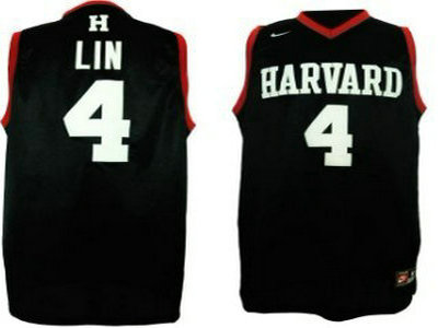 Harvard University 4 Jeremy Lin Black Swingman Jerseys