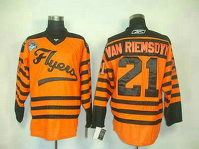 Philadelphia Flyers 21 vanriemsdyk orange with 2012 Winter Classic Jersey