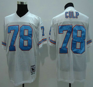Houston Oilers #78 Cuyley Culp White Throwback Jersey