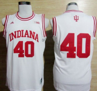 Indiana Hoosiers #40 Cody Zeller White Big 10 Patch Jersey