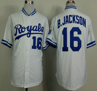 Kansas City Royals #16 Bo Jackson 1980 White Throwback Jersey