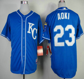 Kansas City Royals #23 Norichika Aoki Dark Blue 2014 Cool Base Jersey