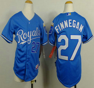 Kansas City Royals #27 Brandon Finnegan Light Blue Kids Jersey