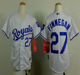 Kansas City Royals #27 Brandon Finnegan White Kids Jersey