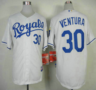 Kansas City Royals #30 Yordano Ventura White 2014 Cool Base Jersey