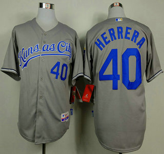 Kansas City Royals #40 Kelvin Herrera Grey Jersey
