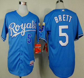 Kansas City Royals #5 George Brett Light Blue Jersey