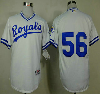 Kansas City Royals #56 Greg Holland 1974 White Jersey